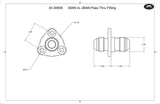 Fluidworks -8AN Flanged Bolt in Pass Thru Bulkhead Fitting 34-30808