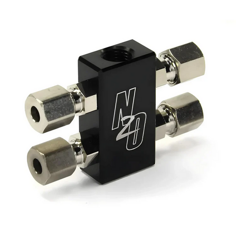 Nitrous Outlet Compact Billet 2 in 4 Out Distribution Block With Compression Fittings SKU: 00-01761